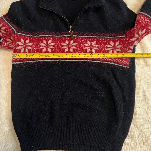 Daniele Blasi Men’s Navy and Red Wool Quarter Zip Sweater Size L - Picture 8 of 8